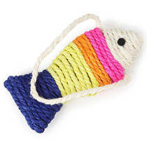 Pet Cats Toys Lanyard Sisal Cardboard Fish Claw Sharpening Toys(Colorful)