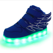 Children Colorful Light Shoes LED Charging Luminous Shoes, Size: 35(Blue)