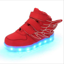 Children Colorful Light Shoes LED Charging Luminous Shoes, Size: 35(Red)