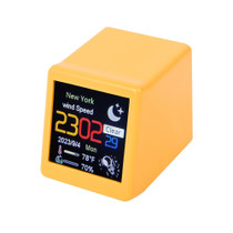 Wifi Networked Weather Clock No APP Required Photo Album with Gif Animation(Yellow)