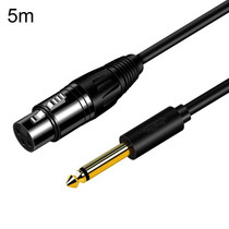 JINGHUA 6.5 Male To Female XLR Audio Cable 6.35 Three Core Balanced Microphone Mixer, Size: 5m(Black)