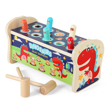 Hitting Hamster Toys Children Educational Early Education Wooden Percussion Games Toy, Style: Dinosaur