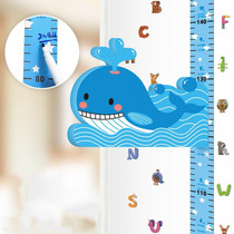 3D Height Paste Children Height Measurement Ruler Magnetic Suction Cartoon Wall Stickers Can Be Removed(Whale Sticker Model)