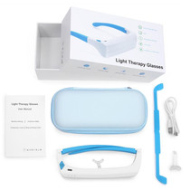 SAD Light Therapy Glasses Wearable UV-Free Blue & White LED Light Therapy Lamp English Version