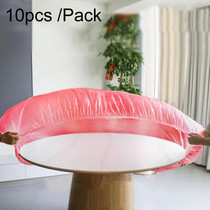 10pcs /Pack 1.6m Disposable Elastic Bunching Tablecloth Household Table Thickened PE Non-Washable Waterproof Oilproof Tablecloth(Red)