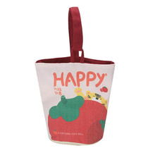 Oil Painting Style Cartoon Handbag Outdoor Portable Cute Single-shoulder Bag, Color: Persimmon