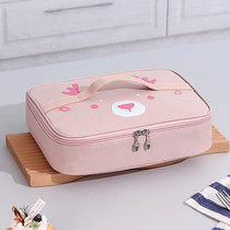 Cartoon Portable Lunch Bag Oxford Cloth Insulation Meal Bag, Style: Flat  Pink