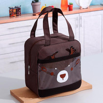 Cartoon Portable Lunch Bag Oxford Cloth Insulation Meal Bag, Style: Vertical Coffee