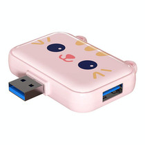 3 In 1 Type-C Docking Station USB Hub For IPad / Phone Docking Station, Port: 3A USB3.0+USB2.0 x 2 Pink