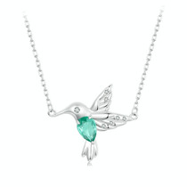 S925 Sterling Silver Platinum-Plated Smart Hummingbird Necklace For Women(BSN378)