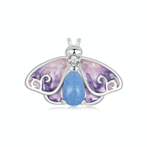 S925 Sterling Silver Platinum Plated Luminous Gradient Purple Butterfly DIY Beads(SCC2732)