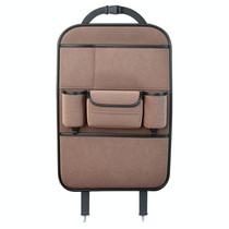 Multifunction Car Seat Back Storage Bag Seat Back Pocket Car Utility Storage Hanging Bag(Brown)