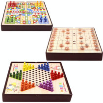 3 in 1 B Model Wooden Multifunctional Parent-Child Interactive Children Educational Chessboard Toy Set
