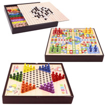 3 in 1 D Model Wooden Multifunctional Parent-Child Interactive Children Educational Chessboard Toy Set