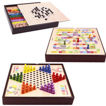 3 in 1 E Model Wooden Multifunctional Parent-Child Interactive Children Educational Chessboard Toy Set