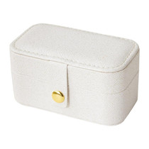 Leather Mini Jewelry Box Portable Travel Earring and Ring Storage Box, Color: White