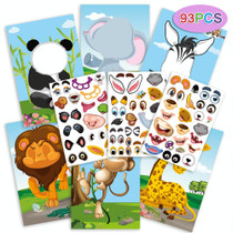 Face Changing Stickers Early Learning DIY Puzzle Stickers Toys(Animal)