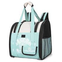 Simple Contrasting Pet Backpack Space Capsule Cat Bag Shoulder Dog Bag(Model 5 Green)
