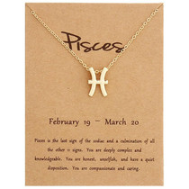 Zodiac Signs Necklace Electroplate Alloy Short Chain Jewelry, Style: Pisces Golden