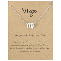 Zodiac Signs Necklace Electroplate Alloy Short Chain Jewelry, Style: Virgo Silver