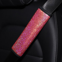 Bling Car Leather Seat Belt Cover Shoulder Pads(Colorful Red)