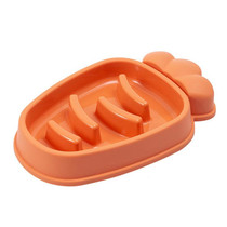 Radish Shape Dog Slow Food Bowl Anti-Tip Over Pet Bowl(Orange)