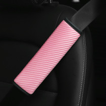 3D Striped Mesh Car Seat Belt Cover Shoulder Pads(Pink)