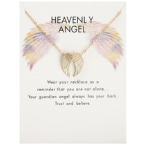 Angel Wings Necklace Guardian Angel Pendant Collar Chain Jewelry(Gold)