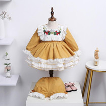 Sweet And Cute Three-piece Princess Dress (Color:Yellow Size:80)