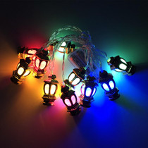 3m 20 Lights Battery Model 3D Palace Lights Decorative String Lights Eid Al-Adha Holiday Lights(Golden -Colorful)