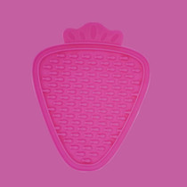 Silicone Pet Licking Mat Suction Cup Carrot Shape Placemat Cat and Dog Food Retarder(Rose Red)