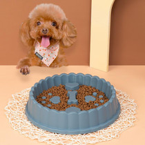 Slow Food Bowl Anti Choking Dog Bowl Cat Dog Food Bowl(Blue)