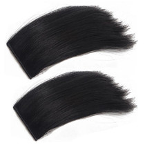 2pcs /Pack Invisible Pad Hair Roots Both Sides Puffy Wig Piece Faux Hair Extension Pad Hair Piece, Color: 10cm Natural Black
