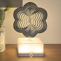 16 Colors 3D Rotating Bedside Lamp Night Light LED Rechargeable Ambient Light Decorative Ornament, Style: Flower