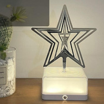 16 Colors 3D Rotating Bedside Lamp Night Light LED Rechargeable Ambient Light Decorative Ornament, Style: Pentagram