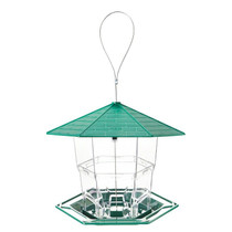 Outdoor Hanging Collapsible Bird Feeder Garden Sun and Frost Resistant Bird Cage(Green)