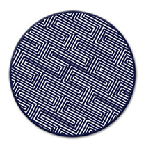 9.8x0.3cm Round Soft Silicone Coaster Non-Slip Heat Insulation Mat, Style: Maze