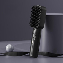 Negative Ion Hair Straightening Comb Cordless Mini 3-Speed Adjustment Hair Brush Black 2600mA