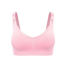 High Elasticity Non-Steel Ring Breastfeeding Bra Maternity Comfort Top Clasp Underwire Bra, Size: XL(Pink)