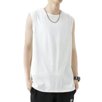 Men Summer Outdoor Vest Basketball Fitness Sports Sleeveless Crew Neck Shirt, Size: XXXL(White)