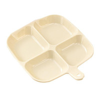 Multipurpose Compartmentalized Spice Tray Four Divided Kitchen Storage Seasoning Plate(Cream White)