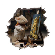 3D Cartoon Mouse Wall Stickers Home Kitchen Animal Decorative Decals, Model: CT70185G-T