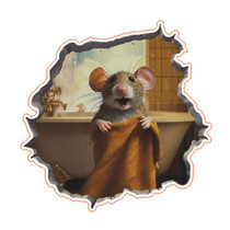 3D Cartoon Mouse Wall Stickers Home Kitchen Animal Decorative Decals, Model: CT70213G-T