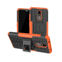 Tire Texture TPU+PC Shockproof Case for Nokia 4.2, with Holder (Orange)