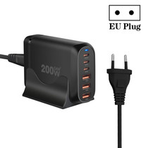 GaN PD100W Type-C x 3 + USB x 3 Multi Port Laptop Adapter, Plug Size:EU Plug