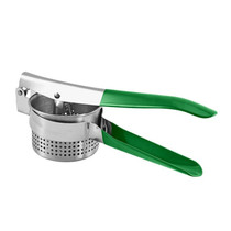 Stainless Steel Potato Press Manual Juicer Vegetable And Fruit Squeezer, Model: SJ-05 Side Hole Green