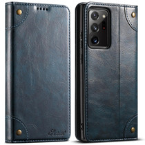 For Samsung Galaxy Note20 Ultra Suteni Baroque Calf Texture Buckle Wallet Leather Phone Case(Blue)