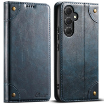 For Samsung Galaxy A24 5G Suteni Baroque Calf Texture Buckle Wallet Leather Phone Case(Blue)