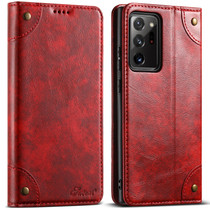 For Samsung Galaxy Note20 Ultra Suteni Baroque Calf Texture Buckle Wallet Leather Phone Case(Red)