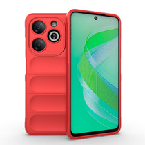 For Infinix Smart 8 Magic Shield TPU + Flannel Phone Case(Red)